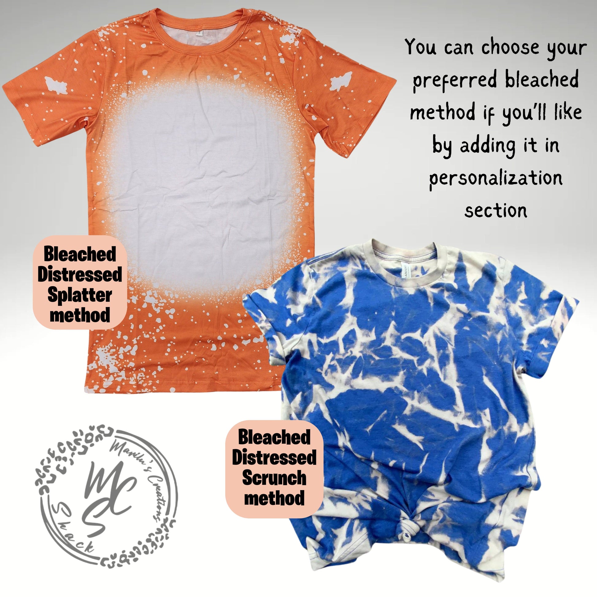 Bleached/Distressed personalized T-shirts (Choose your shirt size, color and send me a picture or the idea for your design), Custom tee.