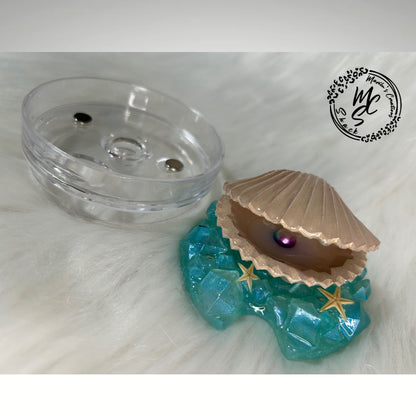 Mermaid inspired Tumbler Topper, Seashell removable toppers and lid, Seashell and Pearl topper replacement lid. Tumbler top