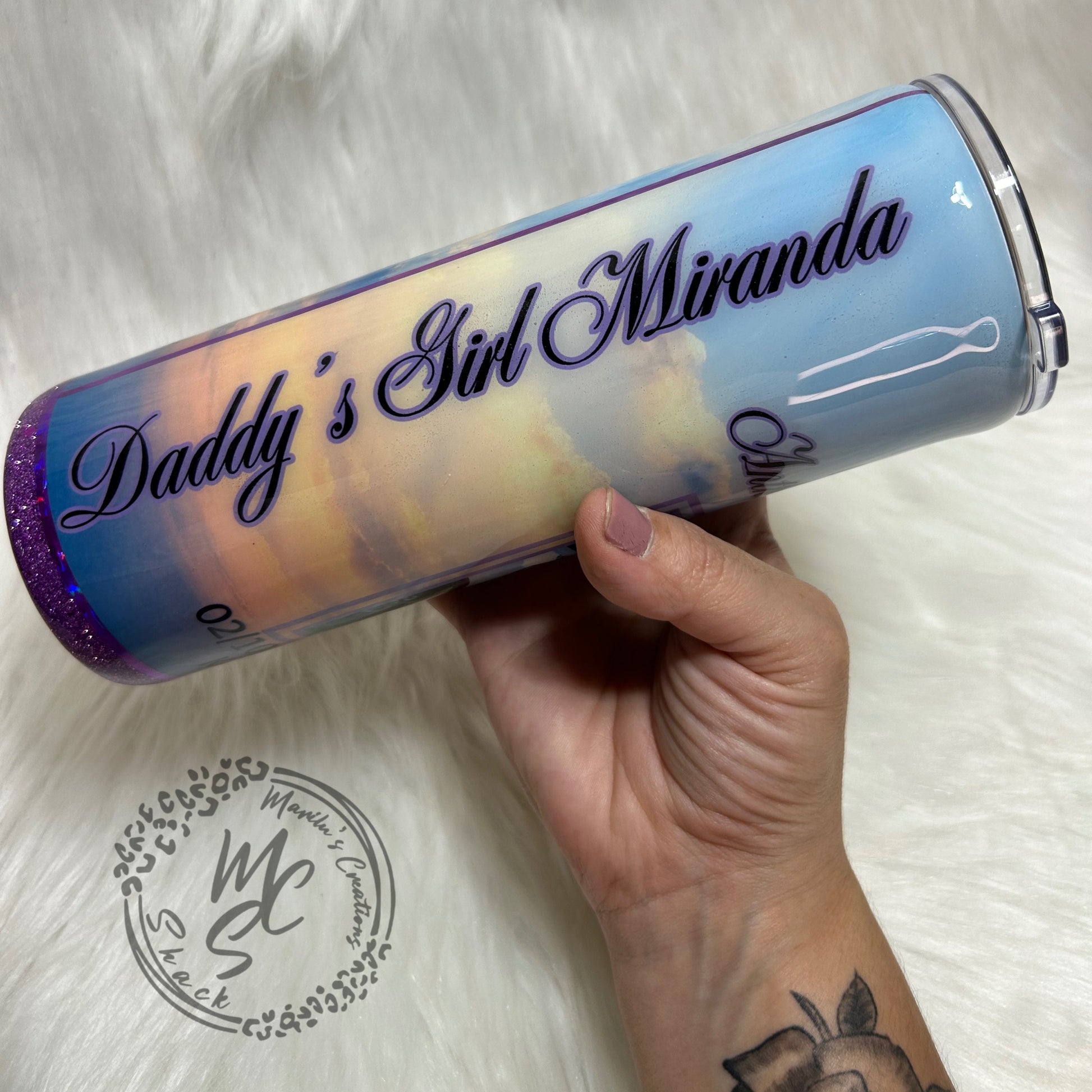 Memorial Tumbler Personalized, 20oz Straight Skinny tumbler with picture, Remembrance Tumbler cup with glitter or no glitter choose color.