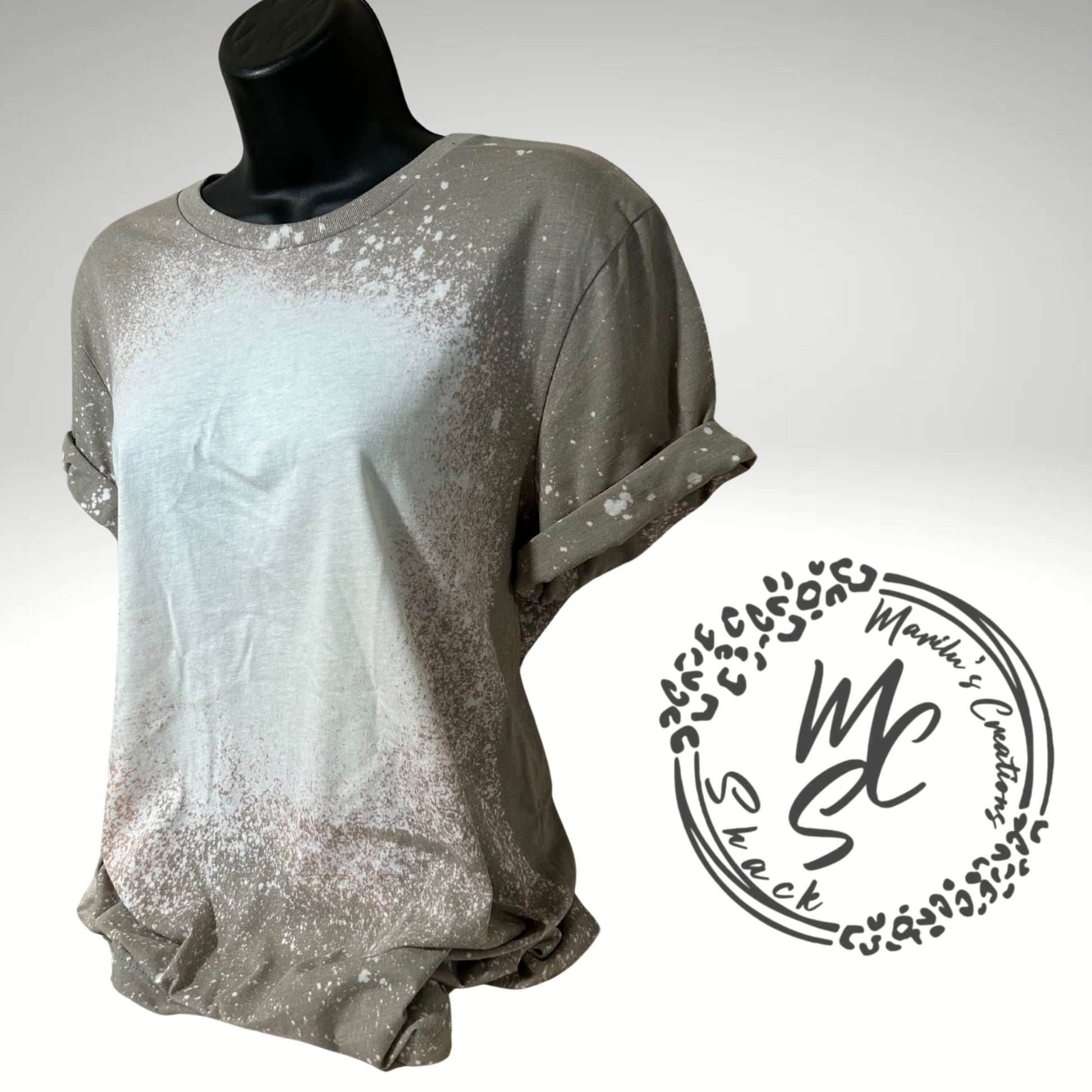 Custom Bleached Tee, Design your own t-shirt, Personalized photo shirt, custom photo shirt, any design bleach shirt, stone/gray color tee.