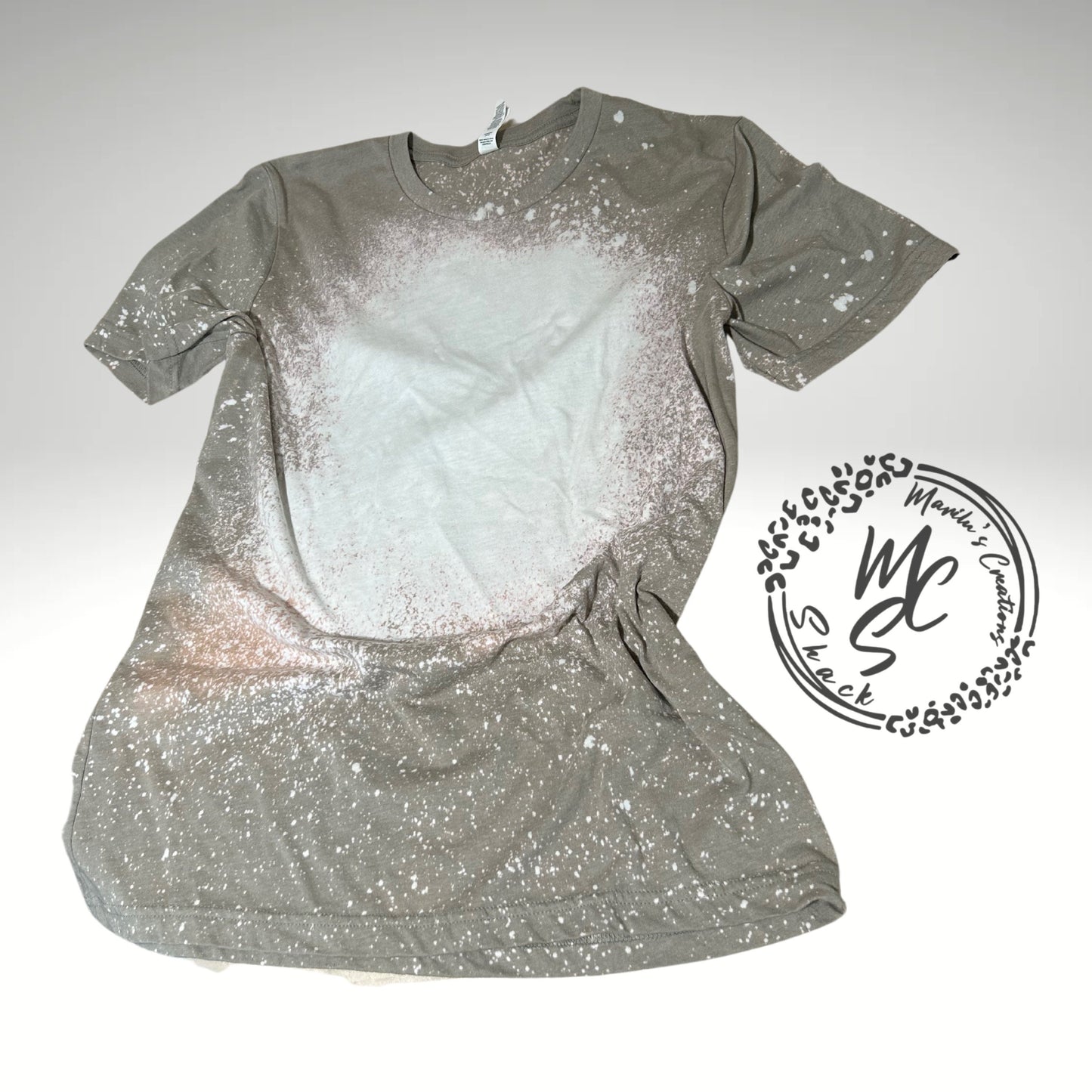 Custom Bleached Tee, Design your own t-shirt, Personalized photo shirt, custom photo shirt, any design bleach shirt, stone/gray color tee.