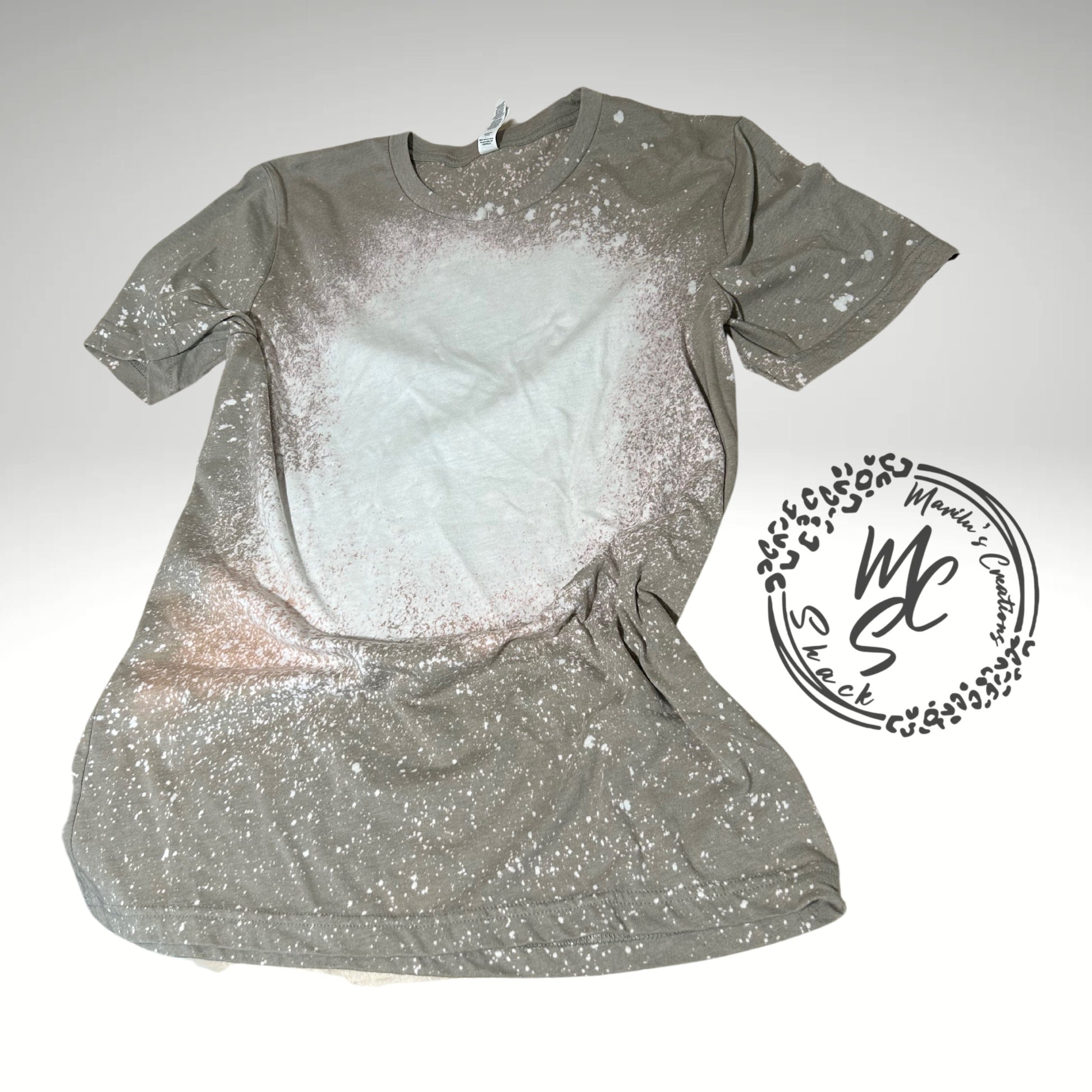 Custom Bleached Tee, Design your own t-shirt, Personalized photo shirt, custom photo shirt, any design bleach shirt, stone/gray color tee.