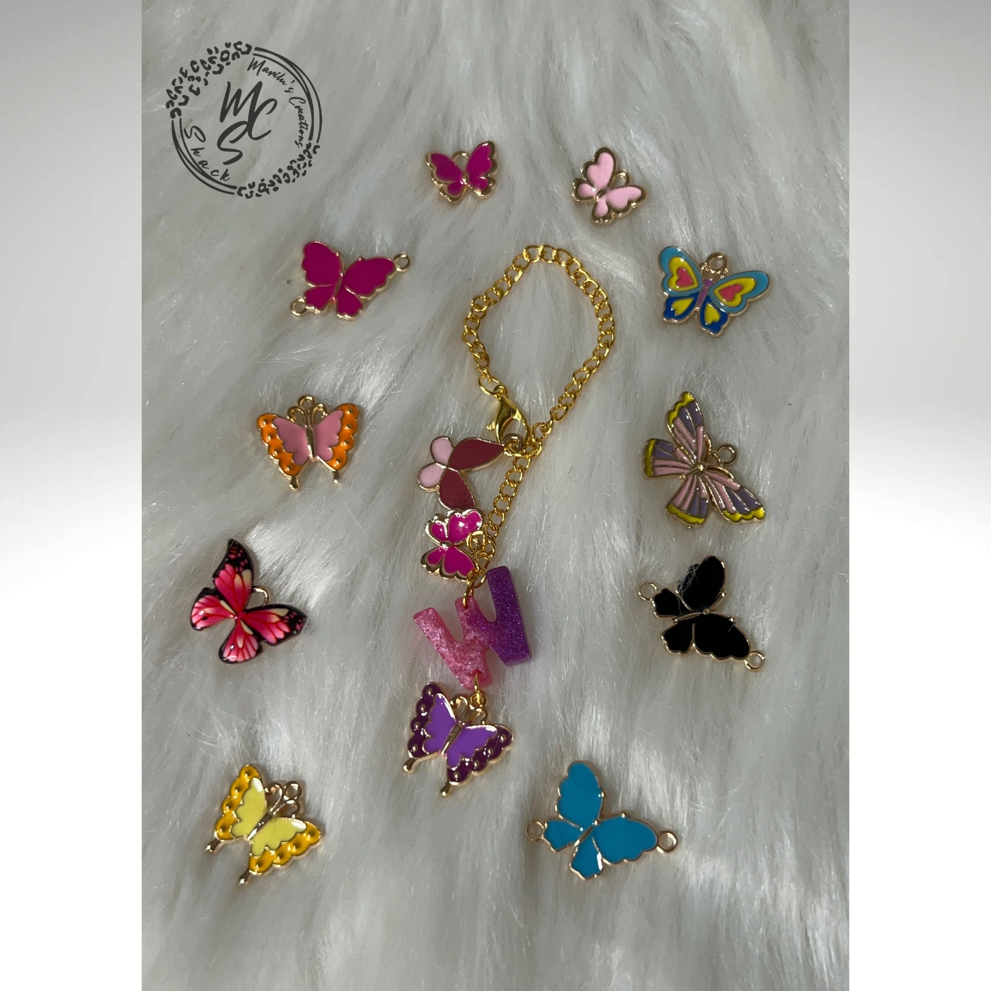 Personalized Butterfly Charm for 40oz Stanley or Dupes or any tumbler with handle, accessories for tumbler handles, letter charm for cups.