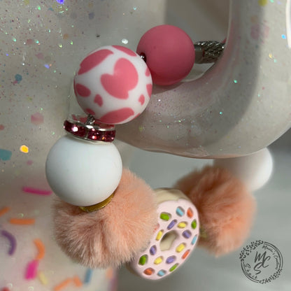Donuts Stanley Tumbler Cup Charm, donut Coffee tumbler handle beads charm, silicone beads charm for tumbler handles