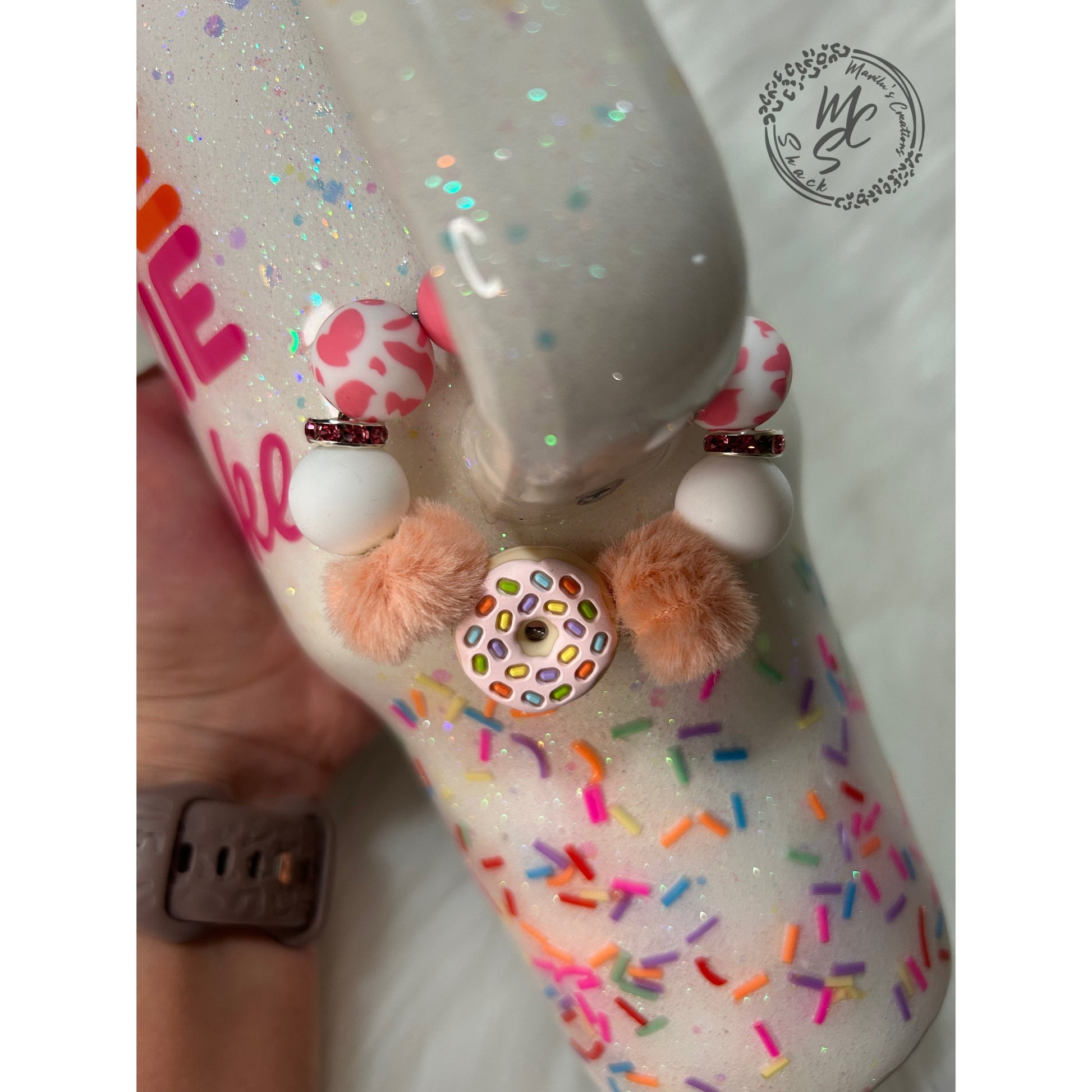 Donut Stanley Tumbler Charm: Handmade Silicone Bead Cup Handle Accessory