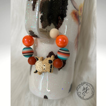 Stanley cup charm, highland cattle cow tumbler handle beads charm, silicone beads charm for tumbler handles