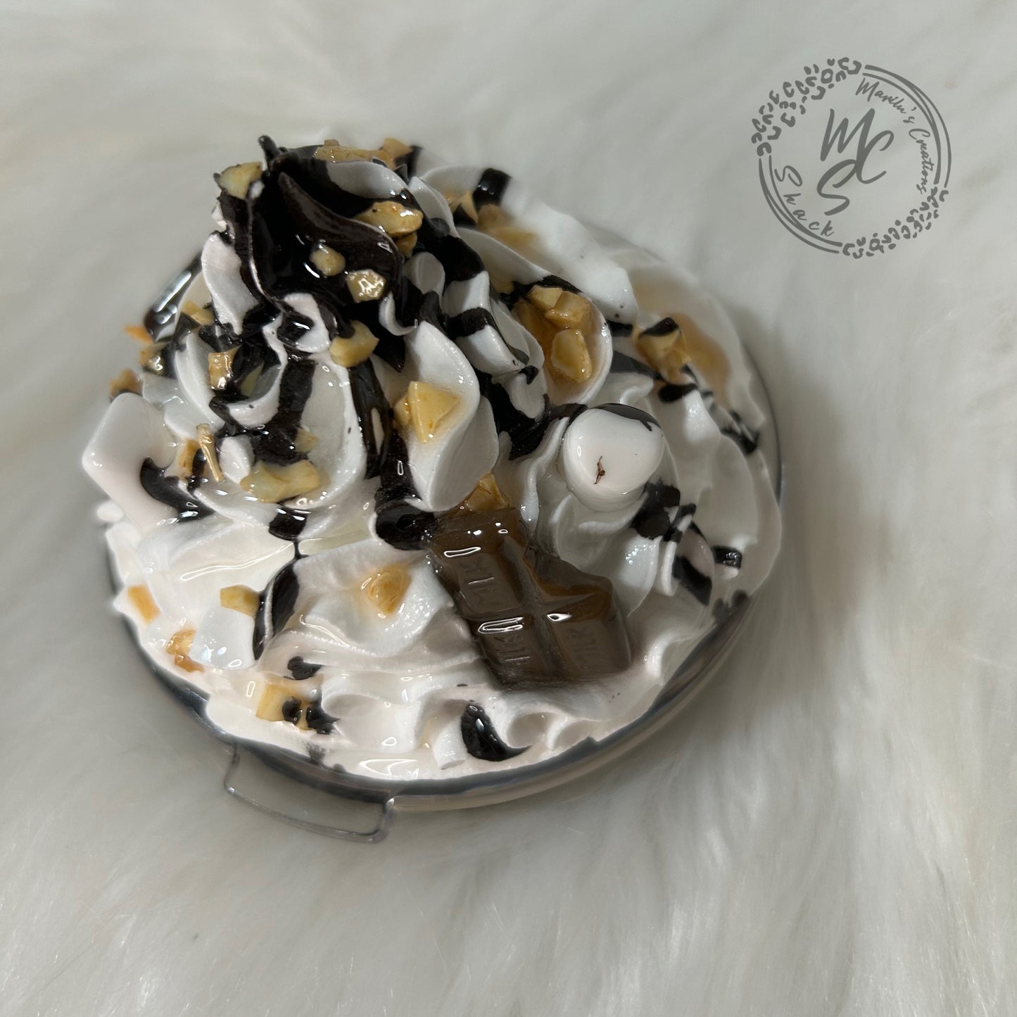 Whipped Cream Tumbler Topper: Chocolate, Peanuts & Marshmallows Lid