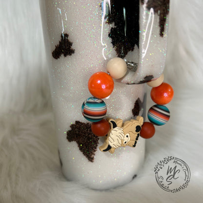Stanley cup charm, highland cattle cow tumbler handle beads charm, silicone beads charm for tumbler handles