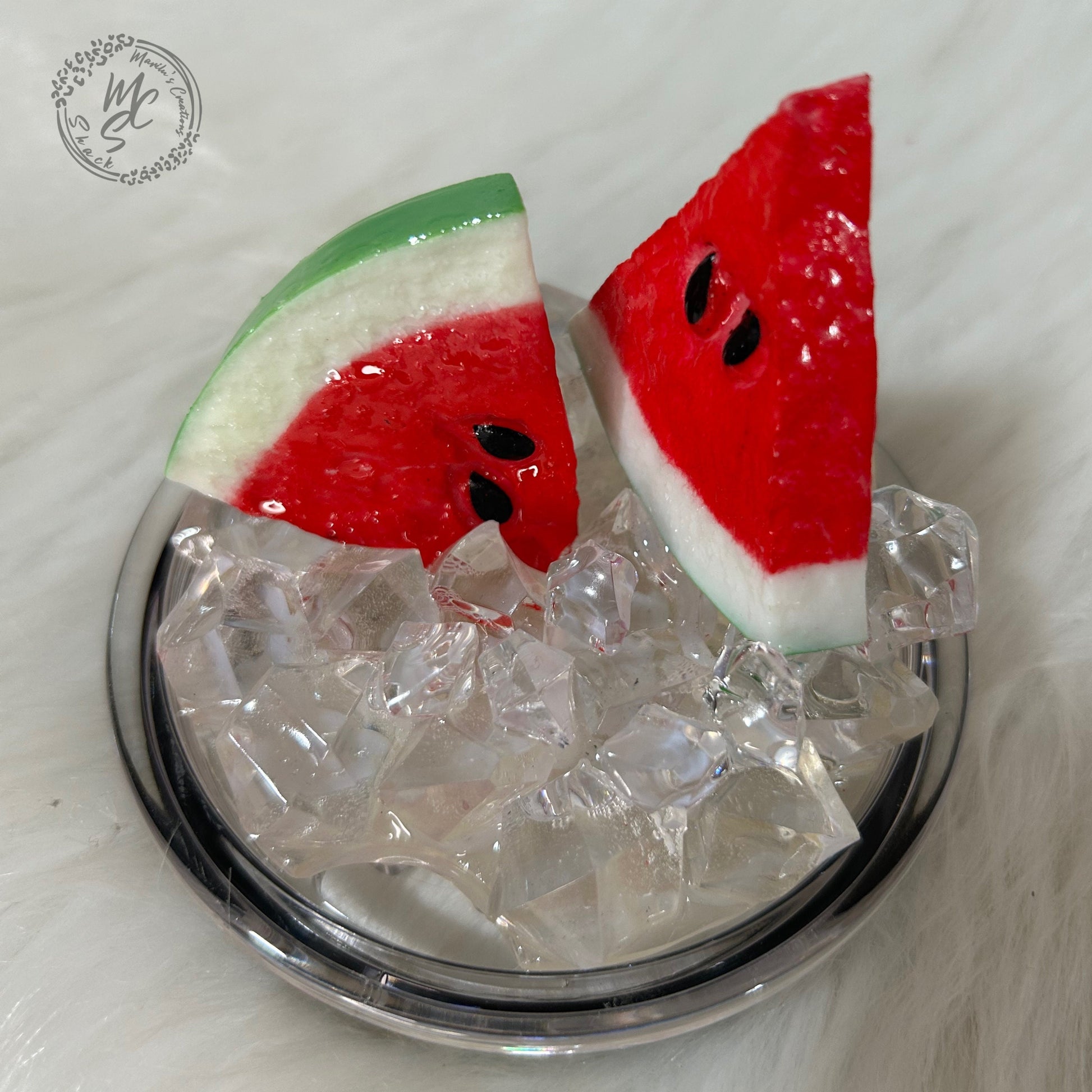 Watermelon and ice removable toppers and lid for different size tumblers. Watermelon fruit topper replacement lid. Faux Tumbler top