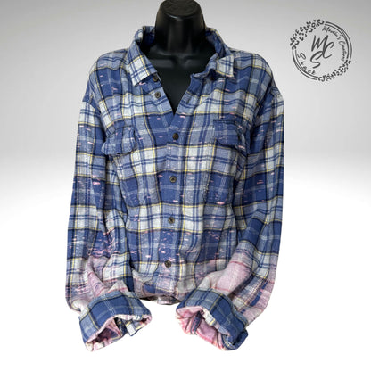 Flannels Bleached/Distressed/Vintage. Welcome to our Campsite design. Choose your flannel shirt size.