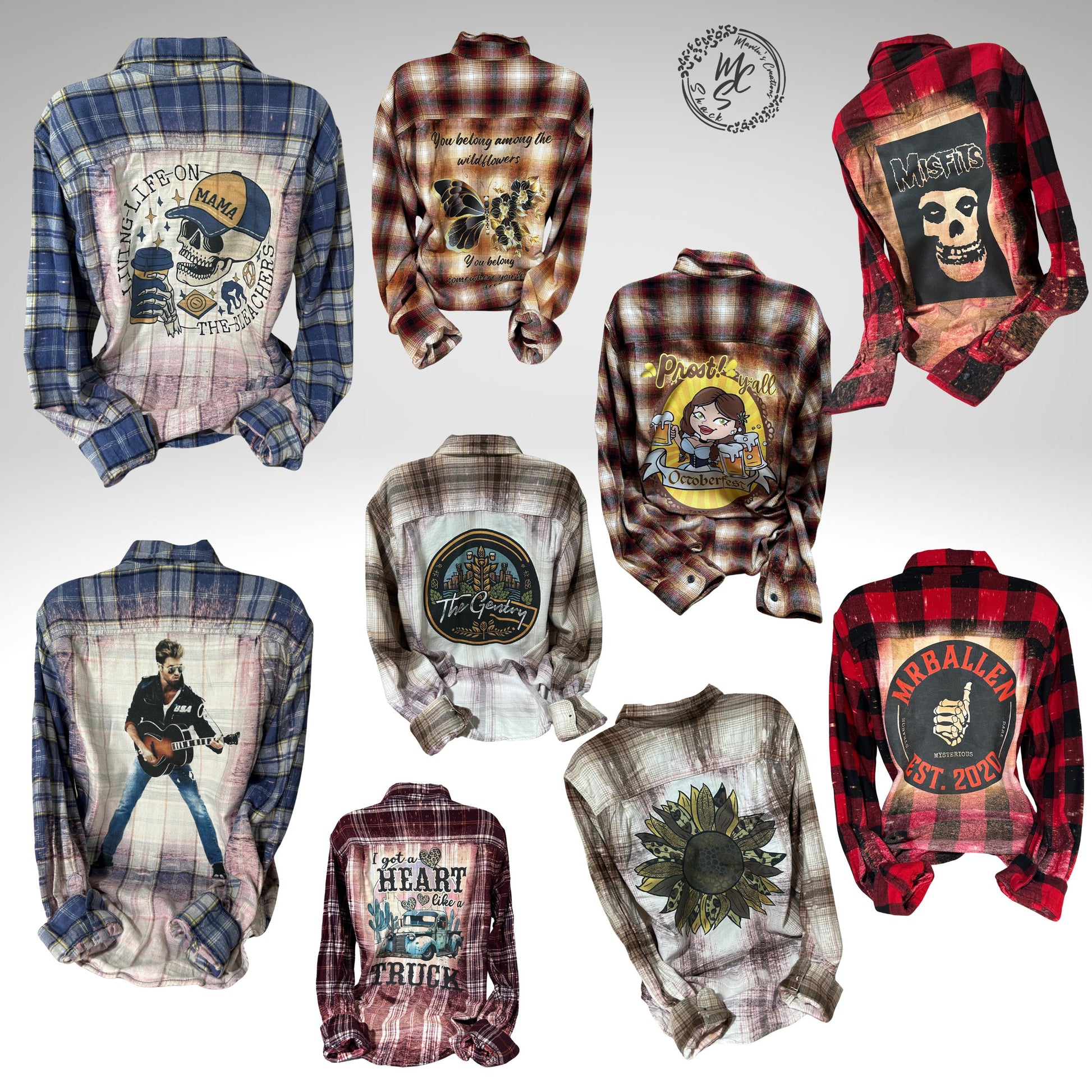 Flannels Bleached/Distressed/Vintage Customized (Choose your flannel size, color and send me a picture or the idea for your design)