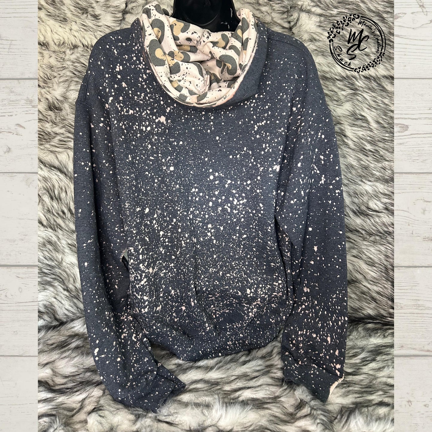 Hoodie Bleached/Distressed (Classy until Kickoff) leopard print cute football sweatshirt, pullover animal print sweater, cheetah print hood.