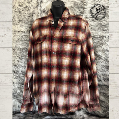 Flannels Bleached/Distressed/Vintage look Plaid, shirts for women and men unique flannels, they are distressed, without any designs.