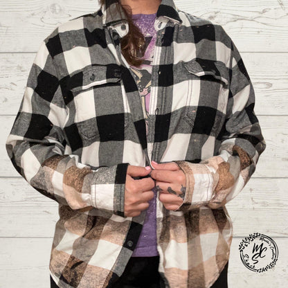 Flannels Bleached/Distressed/Vintage look Plaid, shirts for women and men unique flannels, they are distressed, without any designs.