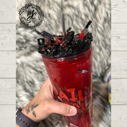 Ready to ship Tumblers, Daily Goals Snowglobe Lava, Donut worry and peace for Unicorn Magical AF tumbler, last minute gifts.