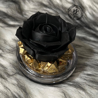 Black Rose removable topper and lid for different size tumblers. Rose Flower Black and Gold topper replacement lid. Faux Tumbler top
