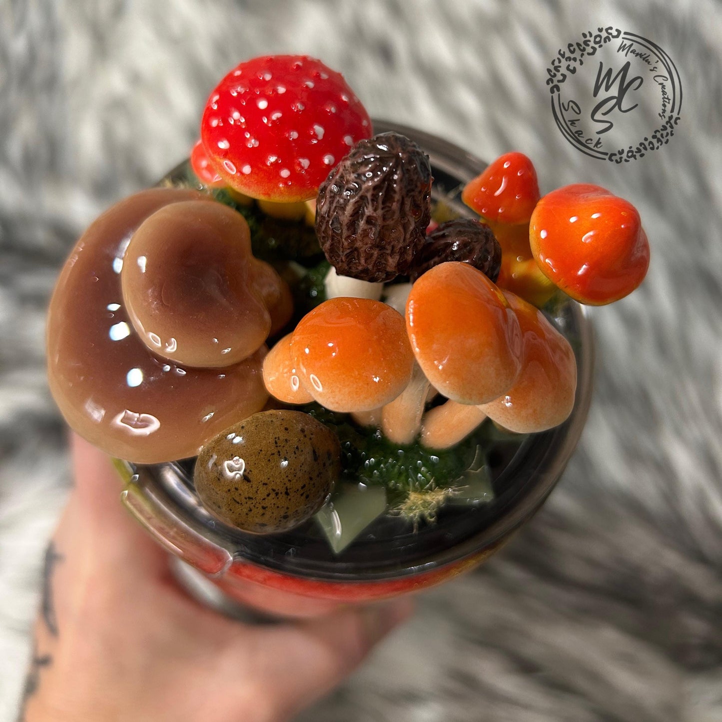 3D Mushroom Tumbler: Handmade Nature Cup with Removable Topper