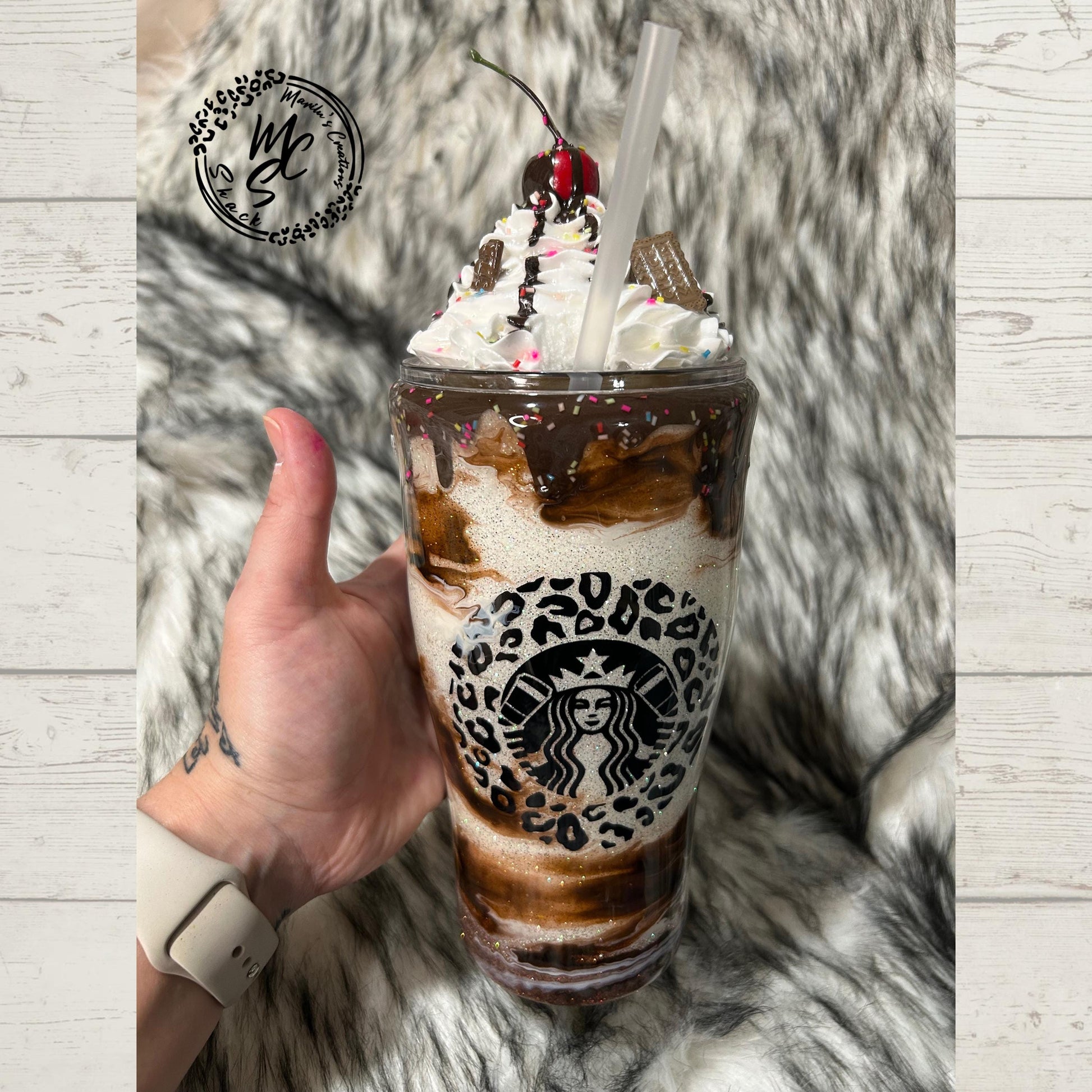 Iced Coffee Tumbler, Chocolate Mocha Tumbler, Whipped Cream Lid Tumbler, Hot Cold Tumbler With Straw, Coffee Lover Gift