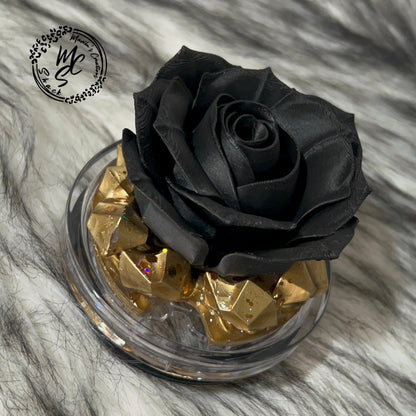 Black Rose removable topper and lid for different size tumblers. Rose Flower Black and Gold topper replacement lid. Faux Tumbler top