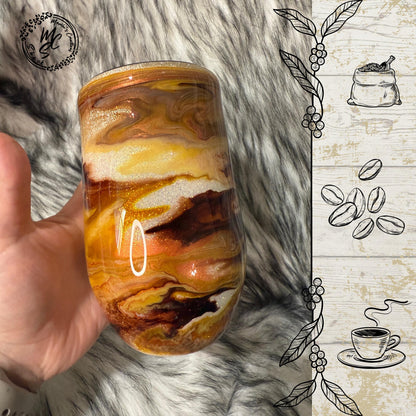 Coffee Swirl with glitter background Tumbler, Milky Way Coffee Mug, Gift for her, Gift for Mom, Gift for teacher, personalized tumbler.