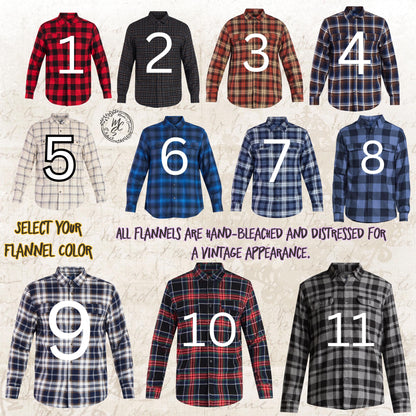 Custom Bleached Distressed Flannel Shirt: Vintage Style Design