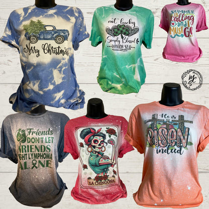 Bleached/Distressed personalized T-shirts (Choose your shirt size, color and send me a picture or the idea for your design), Custom tee.