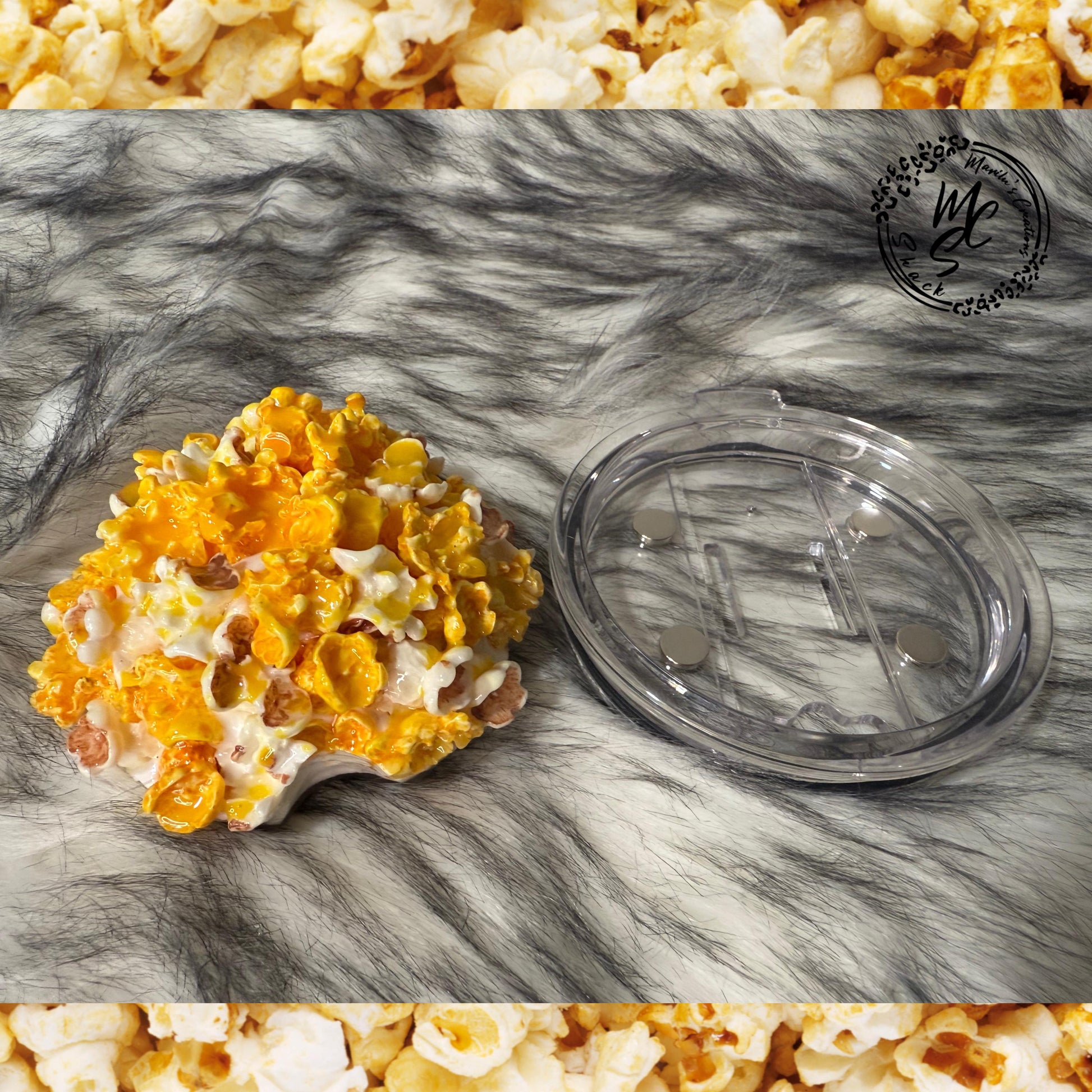 3D Popcorn Tumbler Topper | Magnetic Snack Lid