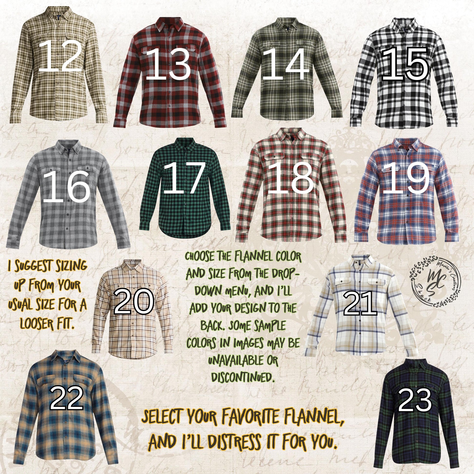 Custom Bleached Distressed Flannel Shirt: Vintage Style Design