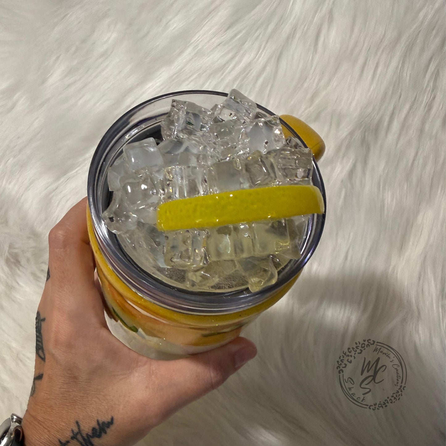 Handmade Lemon Epoxy Tumbler, Insulated Stainless Steel Coffee Cup, Lemonade Quote