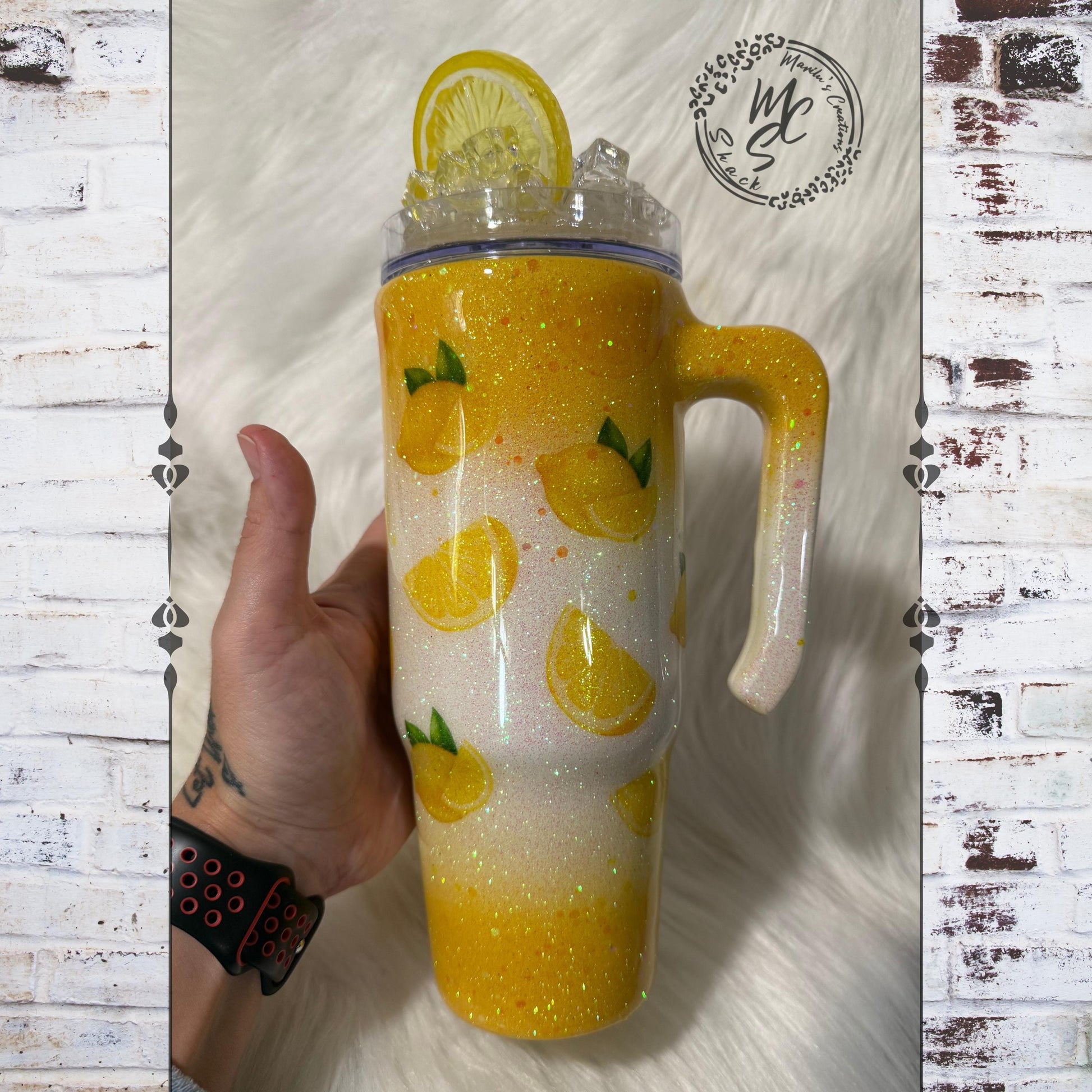 Handmade Lemon Epoxy Tumbler, Insulated Stainless Steel Coffee Cup, Lemonade Quote