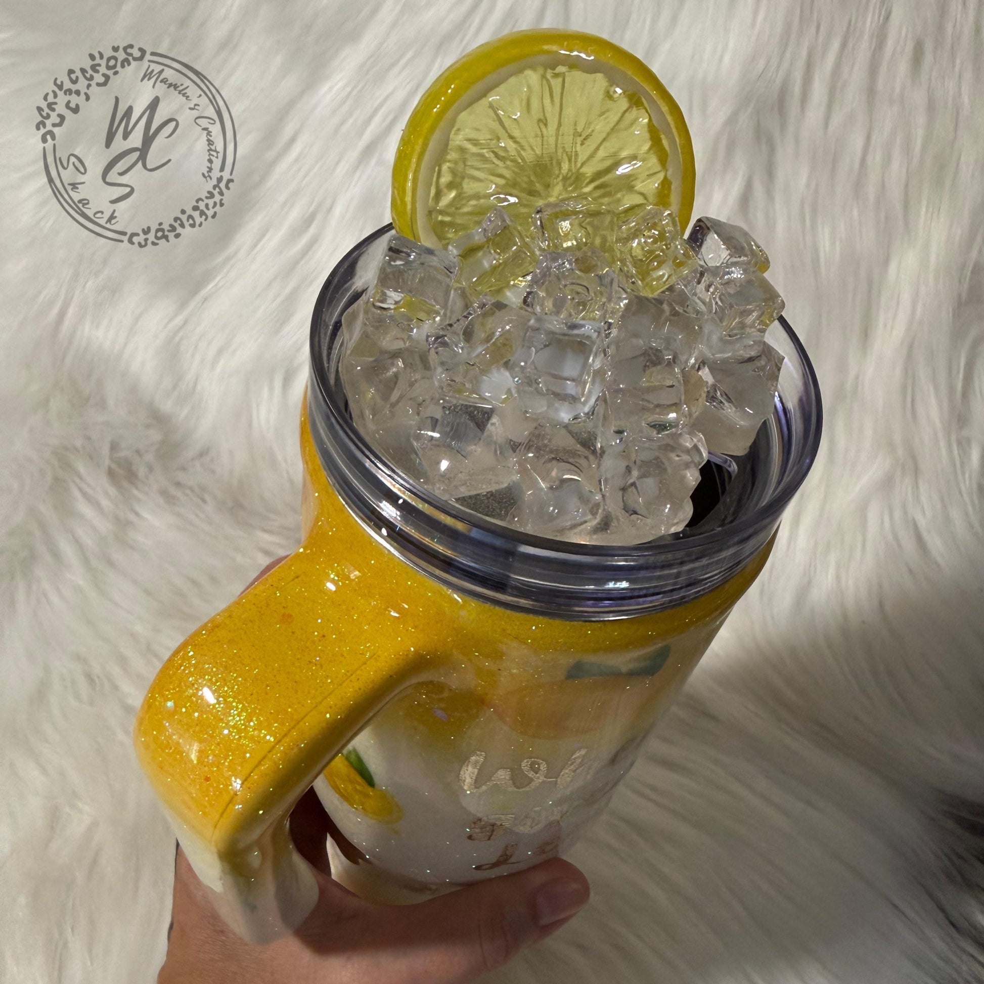 Handmade Lemon Epoxy Tumbler, Insulated Stainless Steel Coffee Cup, Lemonade Quote