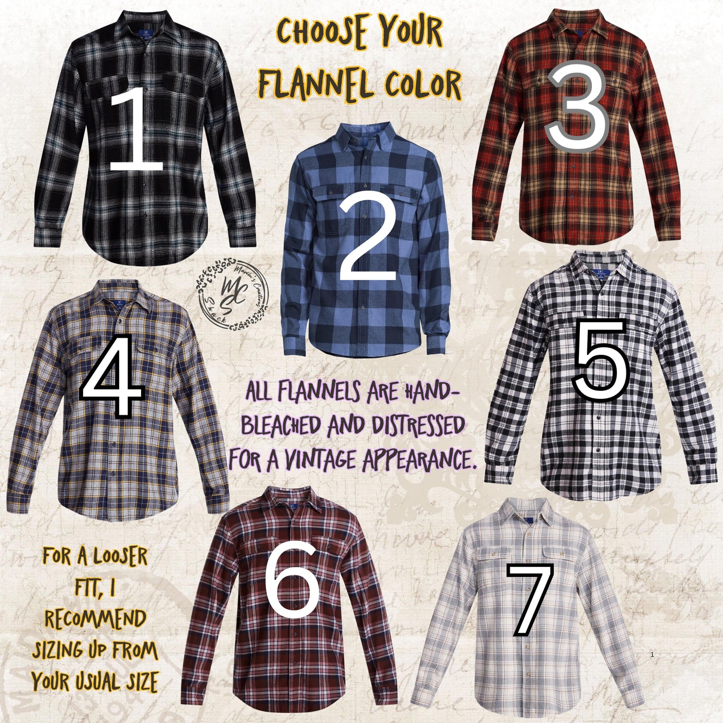 Custom Bleached Distressed Flannel Shirt: Vintage Style Design