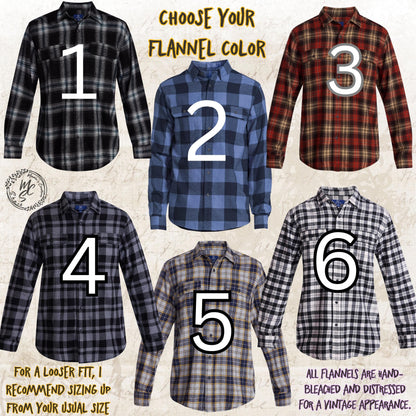 Custom Bleached Distressed Flannel Shirt: Vintage Style Design