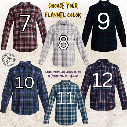 Custom Bleached Distressed Flannel Shirt: Vintage Style Design