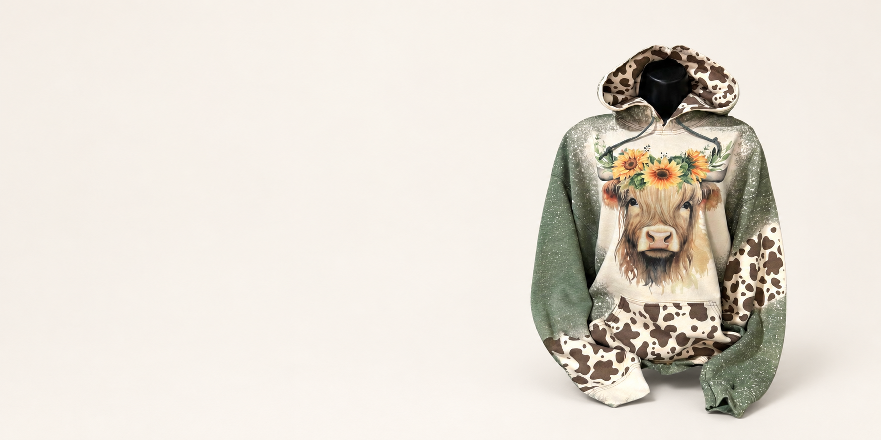hoodie banner on a matching warm ivory background