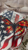 Bleached Distressed Flannel: Patriotic Butterfly Design