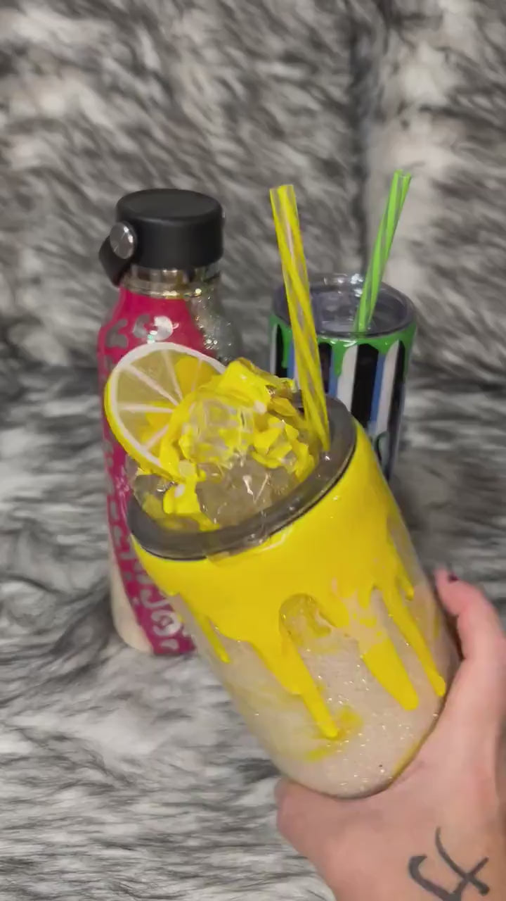 Ready to ship Tumblers, lemonade with 3d topper, beetle “it’s show time”, mama leopard, last minute gifts, ship now last minute gifts.