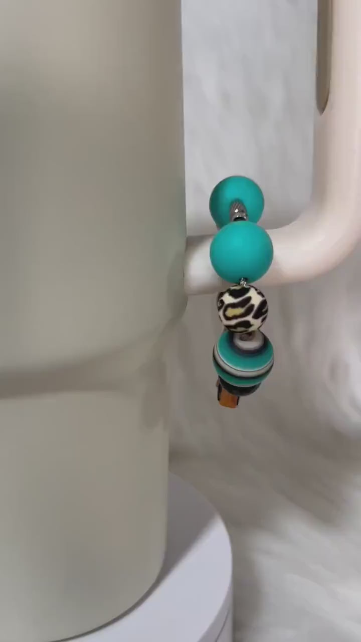 Stanley cup charm, highland cattle cow tumbler handle beads charm, silicone beads charm for tumbler handles