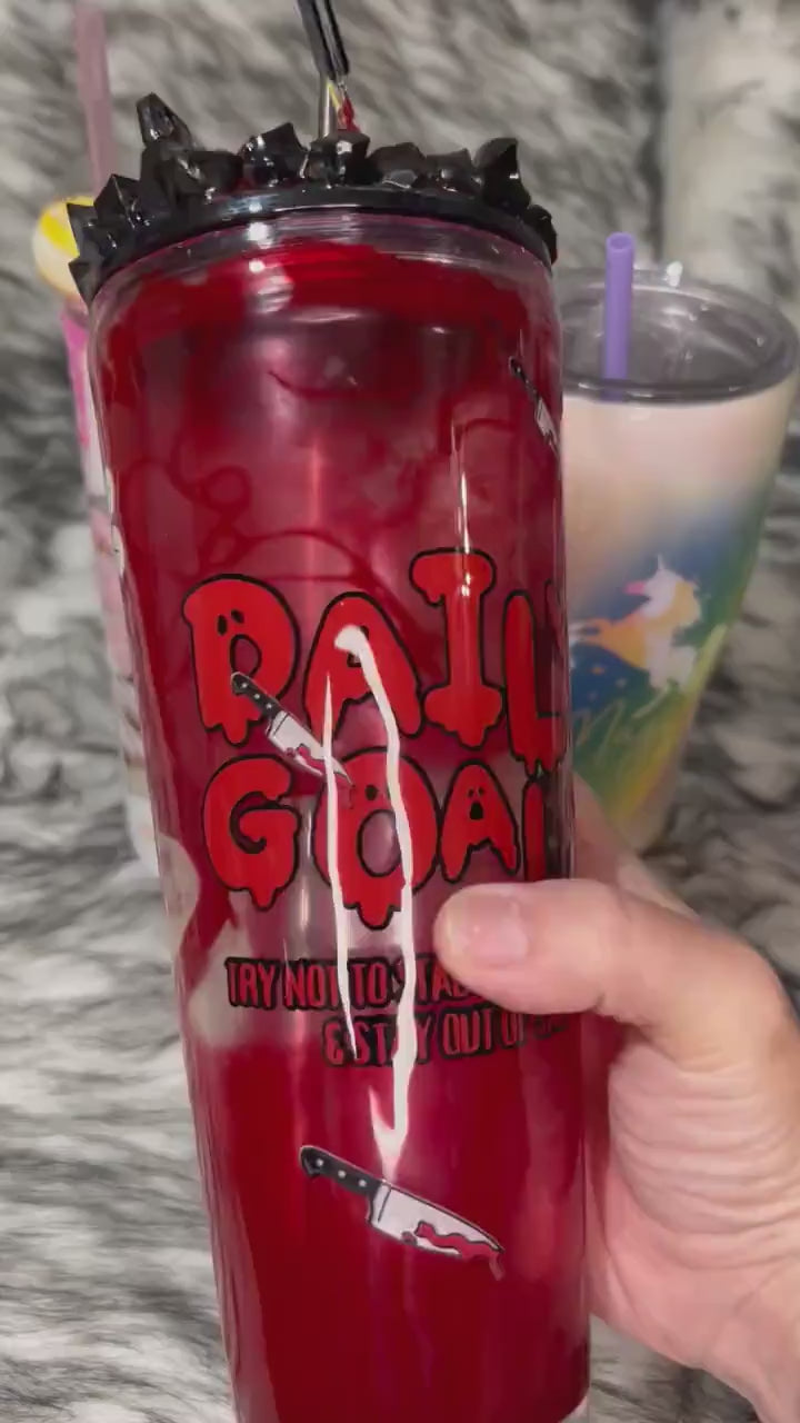 Ready to ship Tumblers, Daily Goals Snowglobe Lava, Donut worry and peace for Unicorn Magical AF tumbler, last minute gifts.