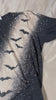 Black T-shirt bleach distressed bats top, Halloween or any occasion shirt. Gift for her.