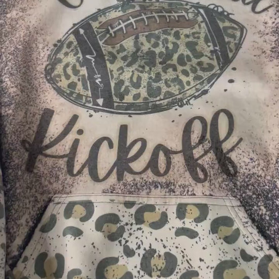 Bleached Leopard Print Football Hoodie: Classy Until Kickoff