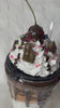 Chocolate Mocha tumbler with a realistic whipped cream removable topper and chocolate drizzle 3d dripping glitter cup. Personalizeable.