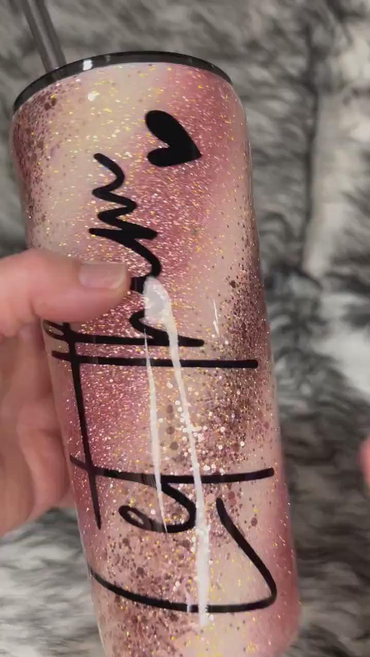 Handmade Glitter Tumbler: Mermaid Scales & Donut Drip