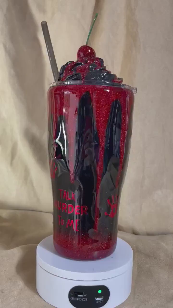 True Crime Tumbler with 3D dripping and Removable Topper