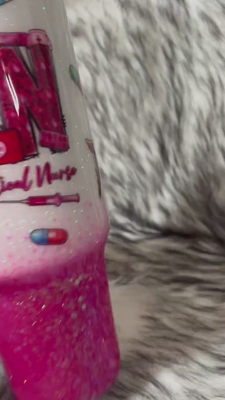 LPN Glitter Tumbler: 3D Fake Pills Topper, Nurse Gift
