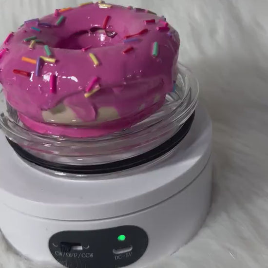 Donut, Pink Doughnut removable topper and lid for different size tumblers. Faux topper replacement lid. Tumbler top
