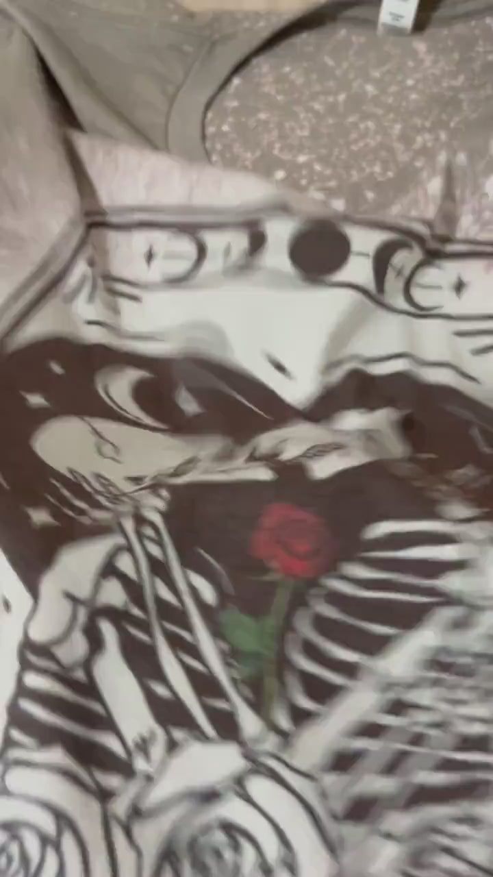 Bleached Tarot Card T-Shirt: Retro Skeleton Lovers Tee