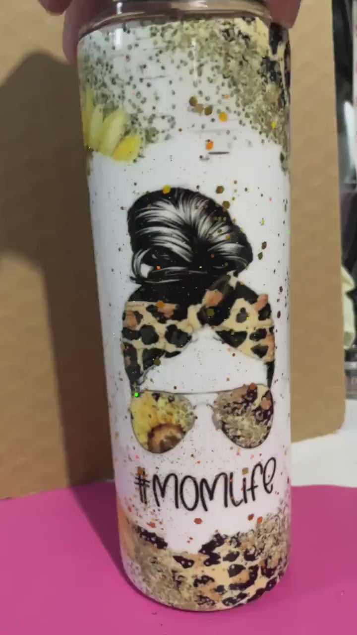 MOMLIFE Sunflower Tumbler (20oz sparkly straight)