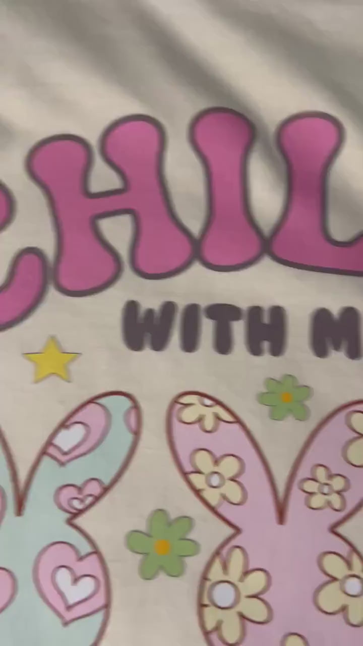 Chillin with My Peeps Shirt, Easter Bunny Shirt, Comfort Colors Graphic Design Shirt, Short Sleeve Shirt, Gift for Easter