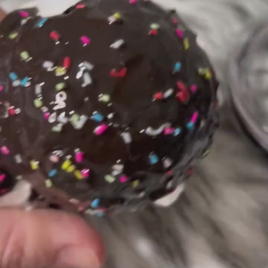 Ice Cream Tumbler Topper: Chocolate Sprinkles, Removable Lid